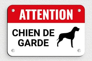 Attention au chien - Plaque chien de garde - 150 x 100 mm - PVC - custom - screws - signparti-panneau-attention-chien-garde-003-1