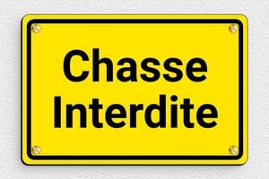 Panneau chasse interdite - Plaque chasse interdite - 150 x 100 mm - PVC - jaune-noir - screws - signparti-panneau-chasse-interdite-005-1