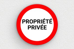 Plaque propriété privée - Plaque ronde propriété privée - 150 x 150 mm - PVC - custom - glue - signparti-panneau-prive-025-1