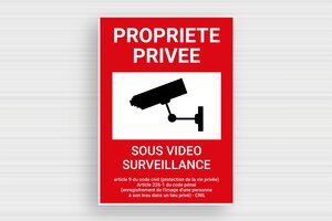 AUA SIGNALETIQUE - Cartello Proprietà Privata Videosorvegliata - 150x210 Mm - Alluminio Dibond 3mm - Manifattura Francese