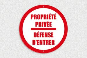Panneau maison - signparti-panneau-prive-defense-001-3 - 300 x 300 mm - blanc-rouge - screws - signparti-panneau-prive-defense-001-3