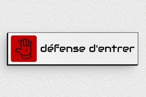 Panneau interdiction - signparti-panneau-prive-defense-004-3 - 100 x 25 mm - gris-noir - glue - signparti-panneau-prive-defense-004-3