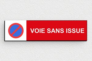 Panneau voie privée sans issue - Petite plaque voie sans issue - 100 x 25 mm - PVC - custom - glue - signparti-panneau-prive-impasse-010-1