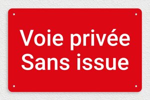 Panneau voie privée sans issue - Panneau voie privée sans issue - 400 x 250 mm - PVC - rouge-blanc - screws - signparti-panneau-prive-impasse-024-1