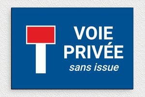 Panneau voie privée sans issue - Plaque voie privée sans issue - 210 x 140 mm - PVC - custom - glue - signparti-panneau-prive-impasse-030-1