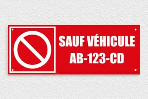 Panneau interdiction - signparti-panneau-stationnement-002-3 - 400 x 150 mm - rouge-blanc - screws - signparti-panneau-stationnement-002-3