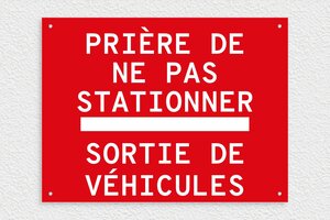 Panneau interdiction - Panneau prière de ne pas stationner - 400 x 300 mm - PVC - rouge-blanc - screws - signparti-panneau-stationnement-004-3