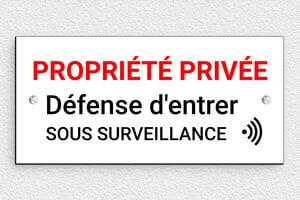 Plaque Maison sous alarme - Plaque propriété privée sous surveillance - 210 x 100 mm - PVC - custom - screws - signparti-panneau-surveillance-alarme-005-1