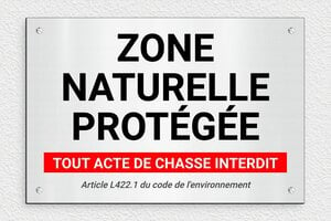 Panneau zone naturelle protégée - Panneau zone naturelle protégée - 300 x 200 mm - PVC - gris-brosse-noir - screws - signparti-panneau-zone-naturelle-002-1