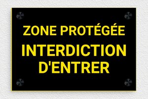 Panneau zone naturelle protégée - Plaque zone protégée interdiction d’entrer - 210 x 140 mm - PVC - noir-jaune - screws-caps - signparti-panneau-zone-naturelle-005-1