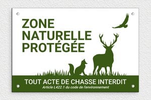 Panneau zone naturelle protégée - Panneau zone naturelle protégée chasse interdite - 300 x 200 mm - PVC - custom - screws - signparti-panneau-zone-naturelle-006-1