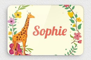 Plaque de porte animaux - signparti-porte-animaux-girafe-001-3 - 150 x 100 mm - custom - glue - signparti-porte-animaux-girafe-001-3