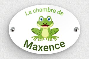 Plaque de porte grenouille - signparti-porte-animaux-grenouille-001-1 - 201 x 140 mm - custom - screws-caps - signparti-porte-animaux-grenouille-001-1