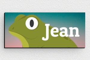 Plaque de porte PVC - signparti-porte-animaux-grenouille-005-3 - 80 x 35 mm - custom - glue - signparti-porte-animaux-grenouille-005-3