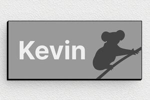 Plaque de porte PVC - signparti-porte-animaux-koala-006-3 - 80 x 35 mm - custom - glue - signparti-porte-animaux-koala-006-3