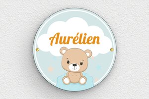 Plaque de porte animaux - signparti-porte-animaux-ourson-003-1 - 150 x 150 mm - custom - screws - signparti-porte-animaux-ourson-003-1