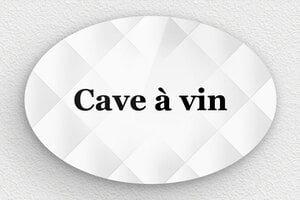 Plaque de porte plexiglas - Plaque ovale cave à vin - 150 x 100 mm - Plexiglass - custom - glue - signparti-porte-cave-a-vin-001-2