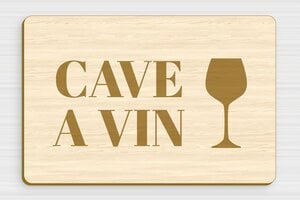 Plaque de porte cave à vin - Panneau cave à vin en bois - 210 x 140 mm - Bois - erable - glue - signparti-porte-cave-a-vin-002-1