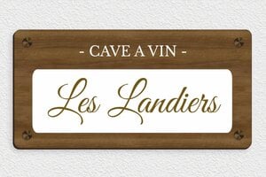 Plaque de porte cave à vin - signparti-porte-cave-a-vin-003-1 - 300 x 150 mm - noyer - screws-caps - signparti-porte-cave-a-vin-003-1