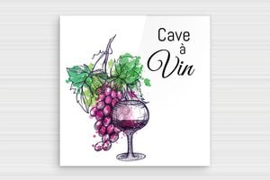 Plaque de porte cave à vin - Plaque de porte cave à vin - 150 x 150 mm - Plexiglass - custom - glue - signparti-porte-cave-a-vin-009-1