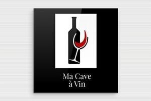 Plaque de porte cave à vin - Plaque ma cave à vin en plexiglass - 150 x 150 mm - Plexiglass - custom - glue - signparti-porte-cave-a-vin-010-1