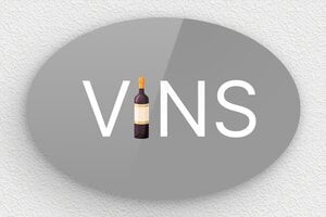 Plaque de porte plexiglas - Plaque ovale vins - 150 x 100 mm - Plexiglass - custom - glue - signparti-porte-cave-a-vin-010-2