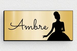 Plaque de porte Disney - signparti-porte-disney-princesse-005-3 - 80 x 35 mm - or-brosse-noir - glue - signparti-porte-disney-princesse-005-3