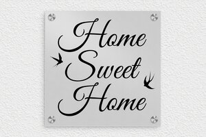 Plaque porte Home Sweet Home - Panneau home sweet home en aluminium - 200 x 200 mm - Aluminium - anodise - screws-caps - signparti-porte-homesweethome-001-1