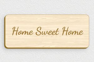 Plaque porte Home Sweet Home - Panneau home sweet home en bois - 150 x 60 mm - Bois - erable - glue - signparti-porte-homesweethome-001-3