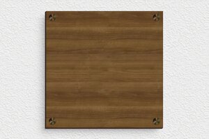 Plaque porte Home Sweet Home - Plaque home sweet home en bois - 200 x 200 mm - Bois - noyer - screws-spacer - signparti-porte-homesweethome-002-1