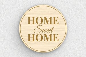 Plaque porte Home Sweet Home - Plaque ronde home sweet home - 150 x 150 mm - Bois - erable - glue - signparti-porte-homesweethome-004-1