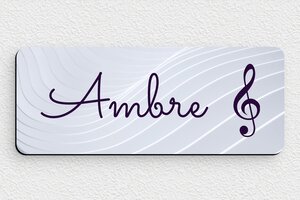 Plaque de porte musique - signparti-porte-musique-001-3 - 150 x 60 mm - custom - glue - signparti-porte-musique-001-3