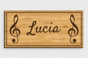 Plaque de porte musique - signparti-porte-musique-005-3 - 210 x 100 mm - bambou - glue - signparti-porte-musique-005-3