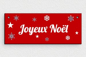 Plaque de porte joyeux noël - Panneau de porte Joyeux Noël - 150 x 60 mm - PVC - custom - holes-only - signparti-porte-noel-008-3