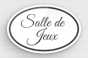 Plaque de porte salle de jeux - Plaque ovale salle de jeux - 120 x 80 mm - Plexiglass - custom - glue - signparti-porte-salle-de-jeux-006-1