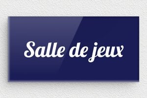 Plaque de porte salle de jeux - Plaque de porte pour salle de jeux - 100 x 50 mm - Plexiglass - custom - glue - signparti-porte-salle-de-jeux-011-1