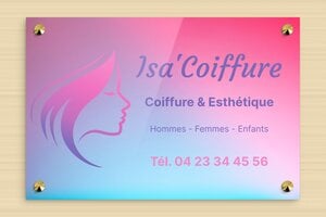 Plaque Coiffeur - signpro-coiffeur-quadri-001-3 - 300 x 200 mm - custom - screws-caps - signpro-coiffeur-quadri-001-3