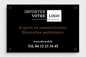 Plaque Agence - signpro-communication-002-0 - 300 x 200 mm - custom - screws-spacer - signpro-communication-002-0