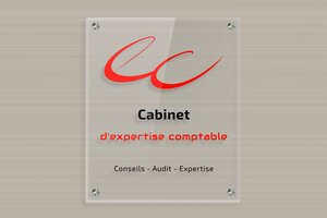 Plaque Professionnelle Expert Comptable - signpro-expert-comptable-quadri-002-3 - 250 x 300 mm - transparent - screws-spacer - signpro-expert-comptable-quadri-002-3