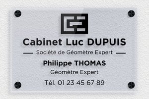 Plaque Géomètre - signpro-expert-geometre-001-0 - 300 x 200 mm - bleu - screws-spacer - signpro-expert-geometre-001-0