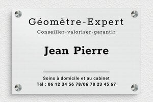 Plaque Géomètre - signpro-expert-geometre-005-4 - 300 x 200 mm - brosse - screws-spacer - signpro-expert-geometre-005-4