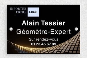 Plaque Professionnelle Géomètre - signpro-expert-geometre-006-4 - 150 x 100 mm - custom - screws - signpro-expert-geometre-006-4