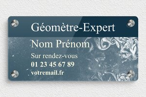 Plaque Géomètre - signpro-expert-geometre-007-4 - 300 x 150 mm - custom - screws-spacer - signpro-expert-geometre-007-4