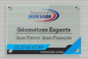 Plaque Géomètre - signpro-expert-geometre-008-4 - 300 x 200 mm - vert - screws-spacer - signpro-expert-geometre-008-4