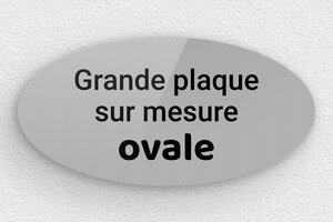 Plaque gravée argent - sur-mesure-l-plexi-gris-oval - 300 x 150 mm - gris-noir - none - sur-mesure-l-plexi-gris-oval