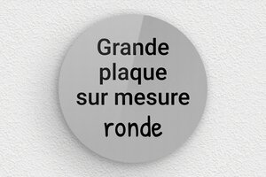 Plaque gravée argent - sur-mesure-l-plexi-gris-rond - 300 x 300 mm - gris-noir - none - sur-mesure-l-plexi-gris-rond