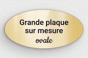 Plaque gravée dorée - sur-mesure-l-pvc-doree-oval - 300 x 150 mm - or-brillant-noir - none - sur-mesure-l-pvc-doree-oval