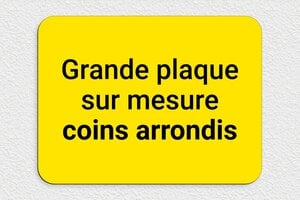 Plaque gravée jaune - sur-mesure-l-pvc-jaune-coins-rond - 400 x 300 mm - jaune-noir - none - sur-mesure-l-pvc-jaune-coins-rond