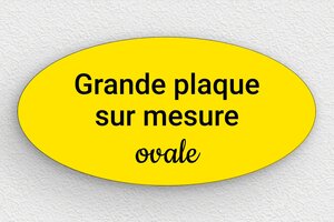 Plaque gravée jaune - sur-mesure-l-pvc-jaune-oval - 300 x 150 mm - jaune-noir - none - sur-mesure-l-pvc-jaune-oval