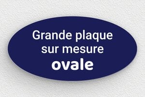 Plaque gravée bleue - sur-mesure-l-pvc-oval-bleu - 300 x 150 mm - bleu-marine-blanc - none - sur-mesure-l-pvc-oval-bleu